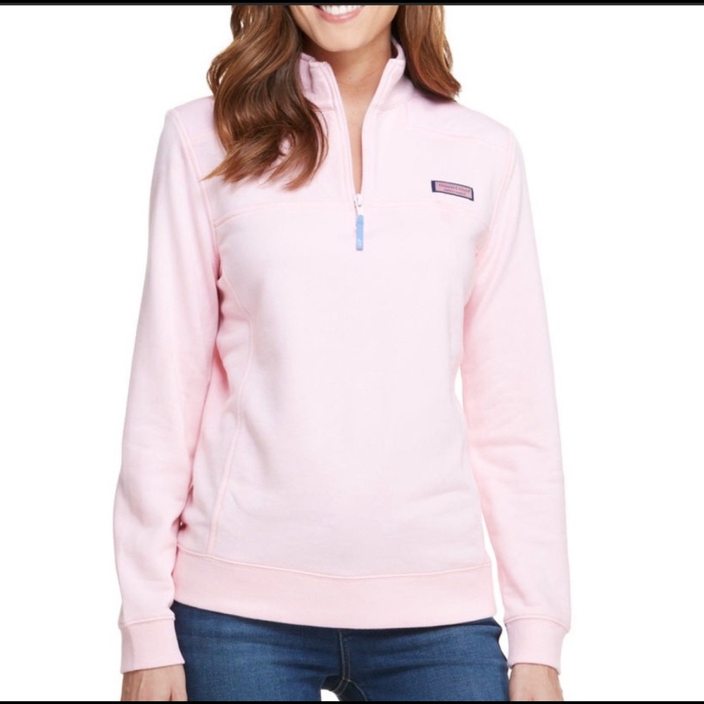 Vineyard vines light pink half zip